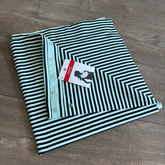 Lululemon Women's Vinyasa Scarf II Striped Mint Green & Black NEW - Picture 1 of 13